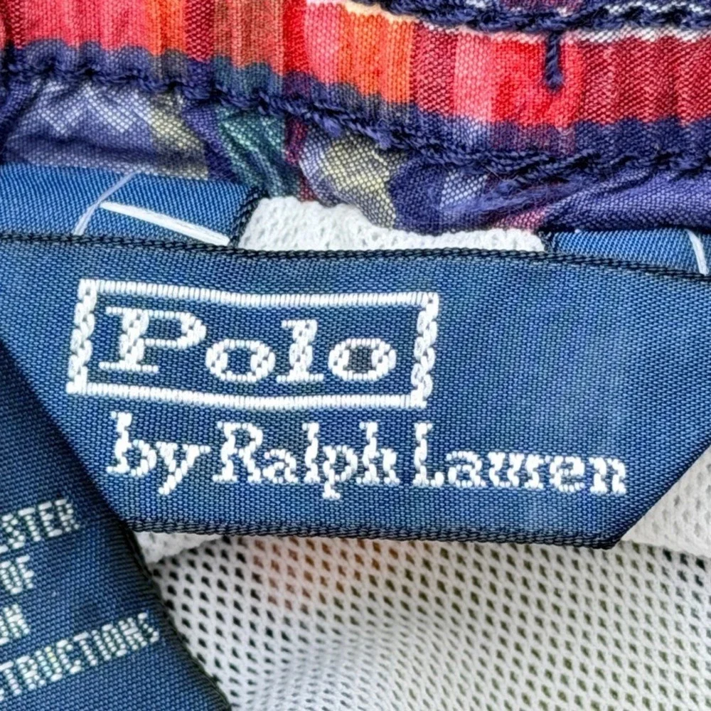 Vintage Polo Ralph Lauren Swim Trunks Men XL Madras Plaid Lined‎ Mesh Shorts 90s